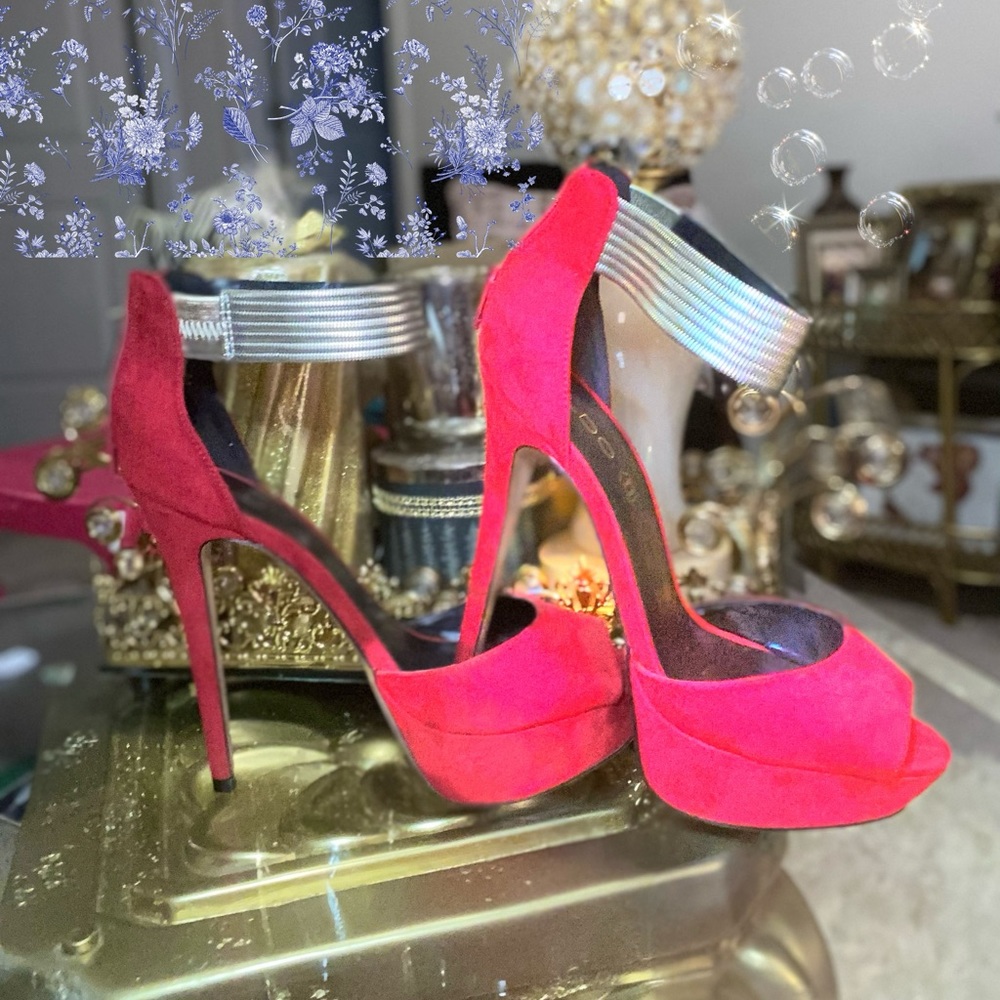 ALDO Red back Sips Open toe Heels